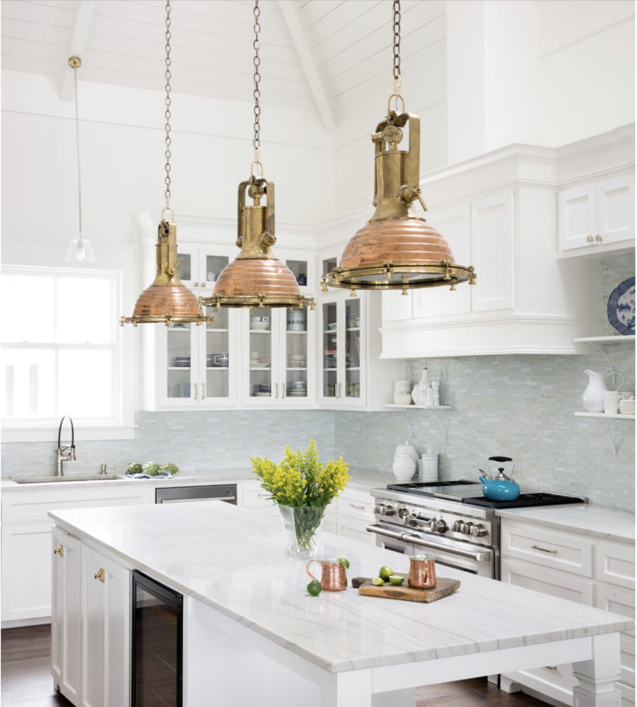 vintage copper pendant lights for modern kitchen